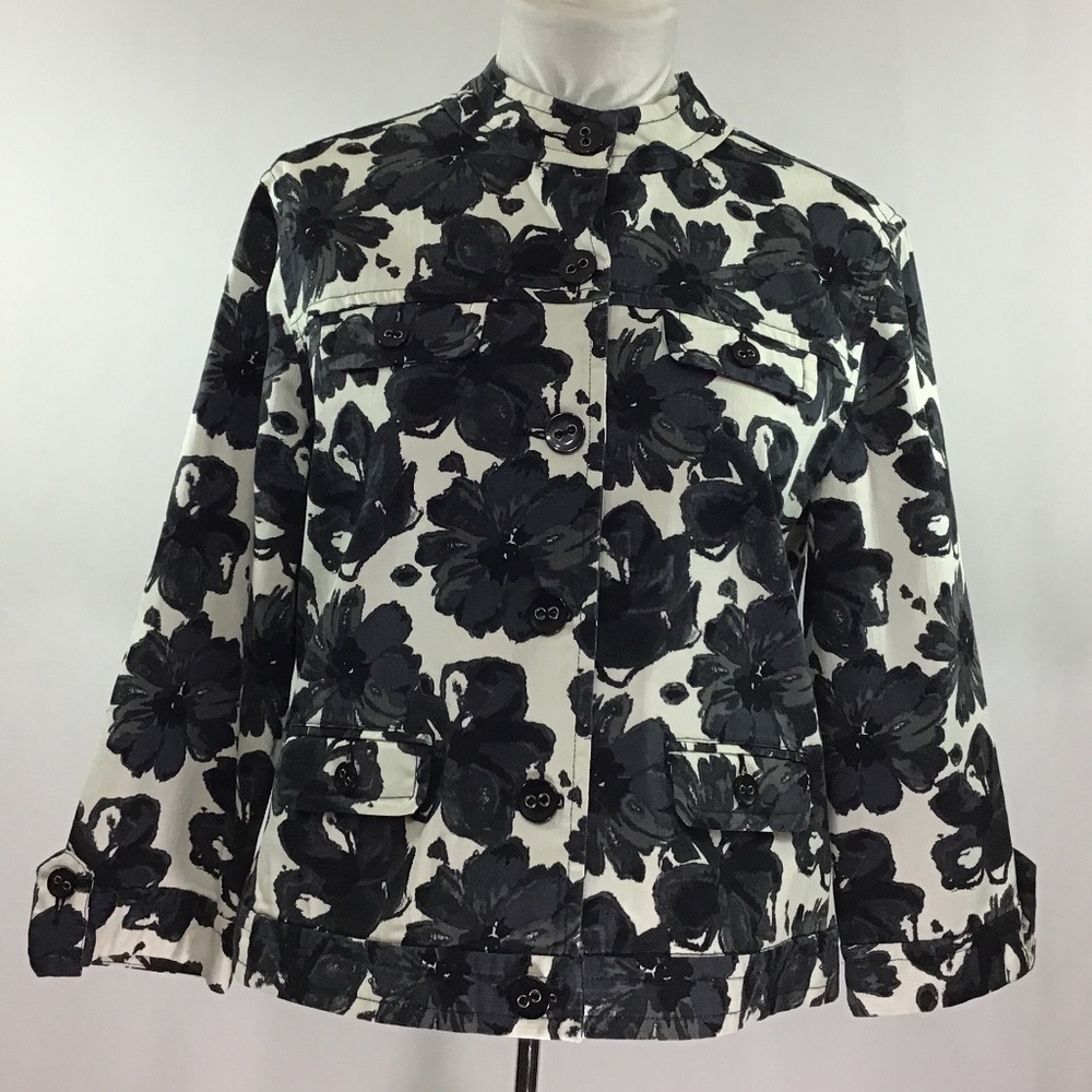 Charter Club Black/Gray/Cream Color Jacket